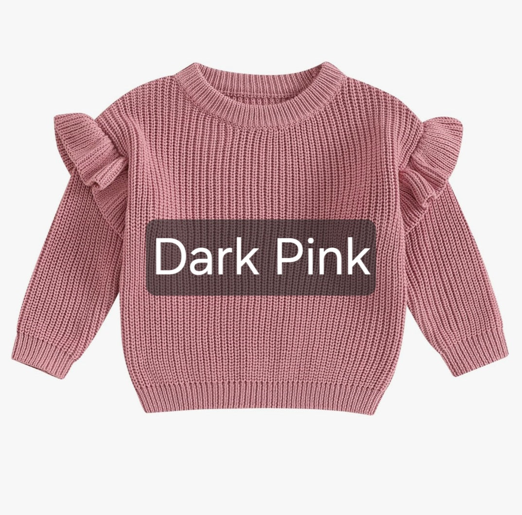 Custom Embroidered Ruffle Sleeve Sweater