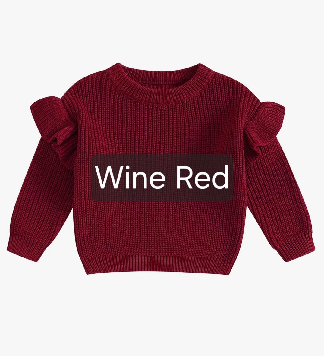 Custom Embroidered Ruffle Sleeve Sweater