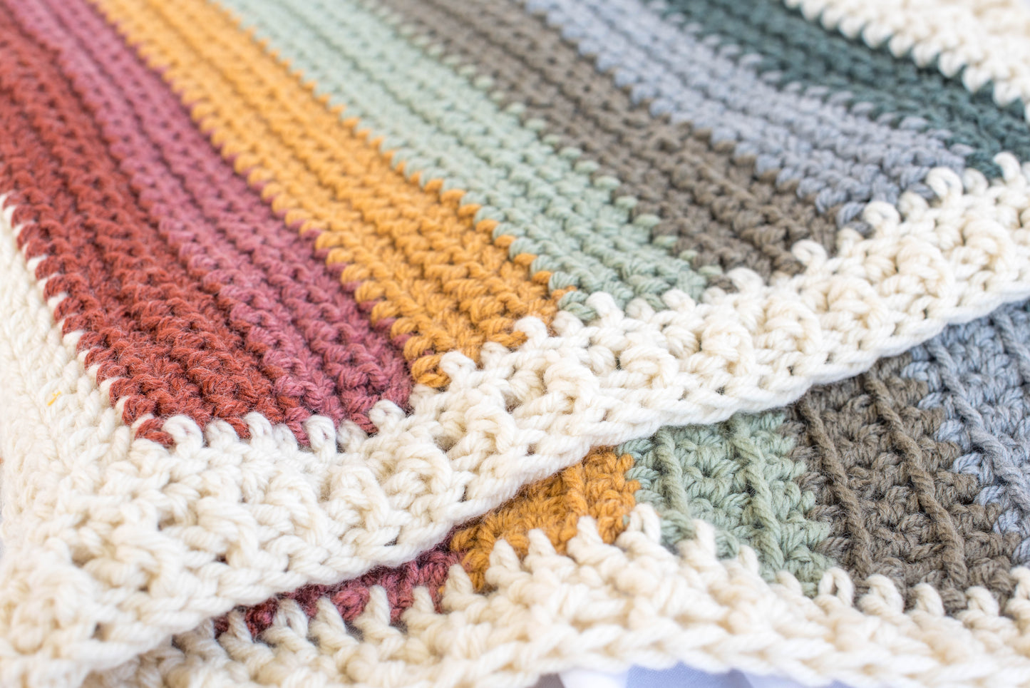 Large Wool Rainbow Baby Blanket