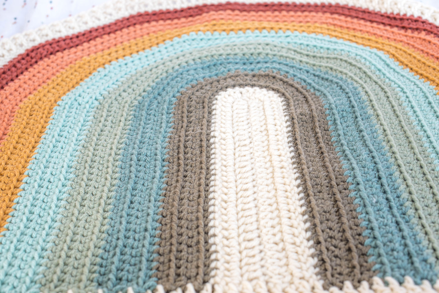 Large Wool Rainbow Baby Blanket