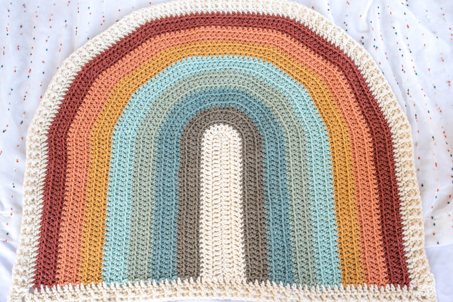 Large Wool Rainbow Baby Blanket