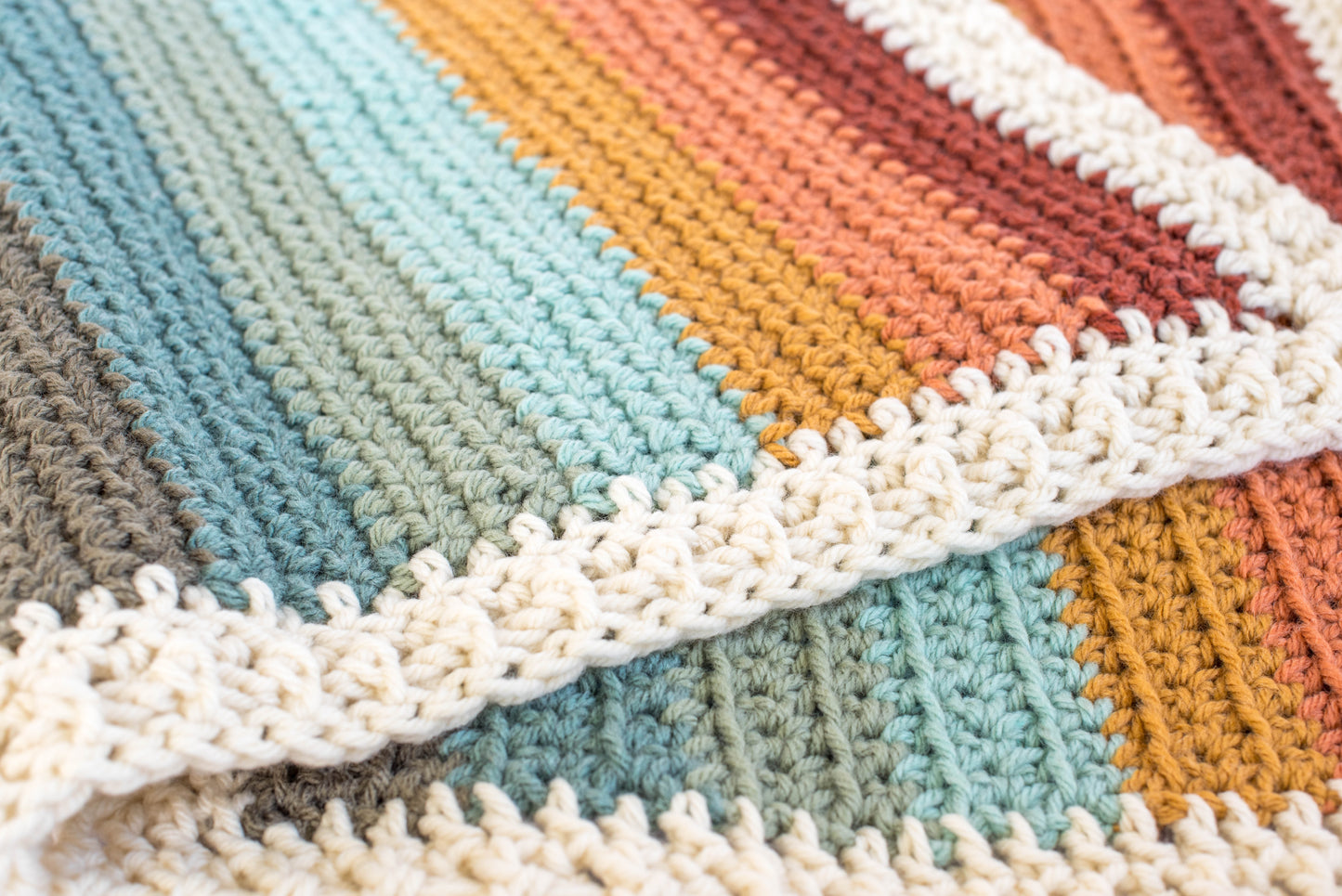 Large Wool Rainbow Baby Blanket
