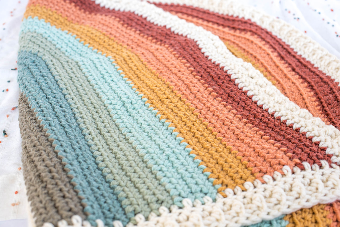 Large Wool Rainbow Baby Blanket