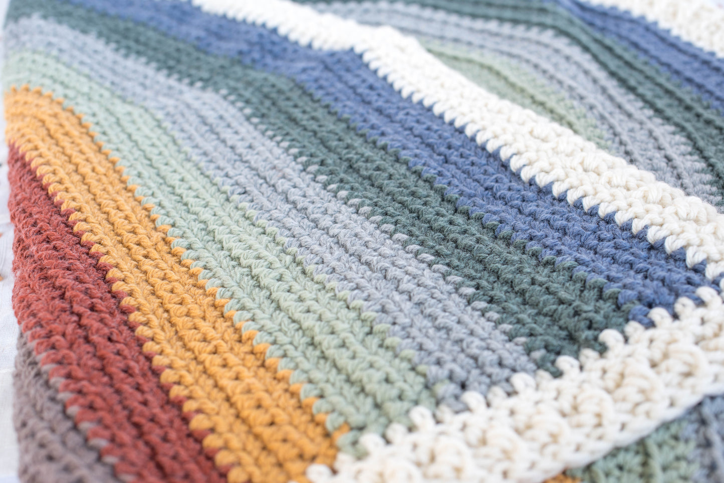 Large Wool Rainbow Baby Blanket