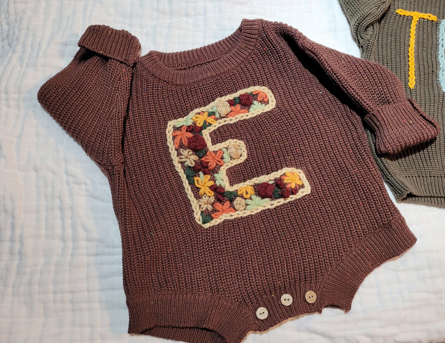 Custom Embroidered Sweater Onesie