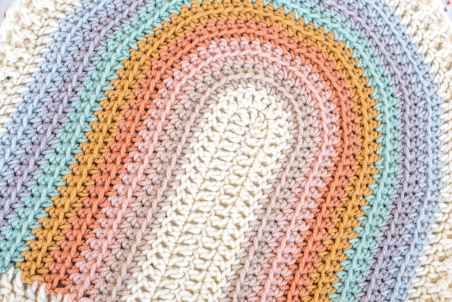 Small Wool Rainbow Baby Blanket