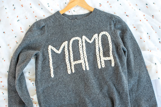 Embroidered Mama Sweater
