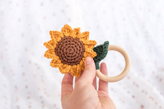 Sunflower Baby Rattle