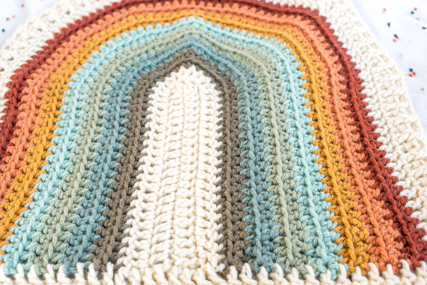 Small Wool Rainbow Baby Blanket