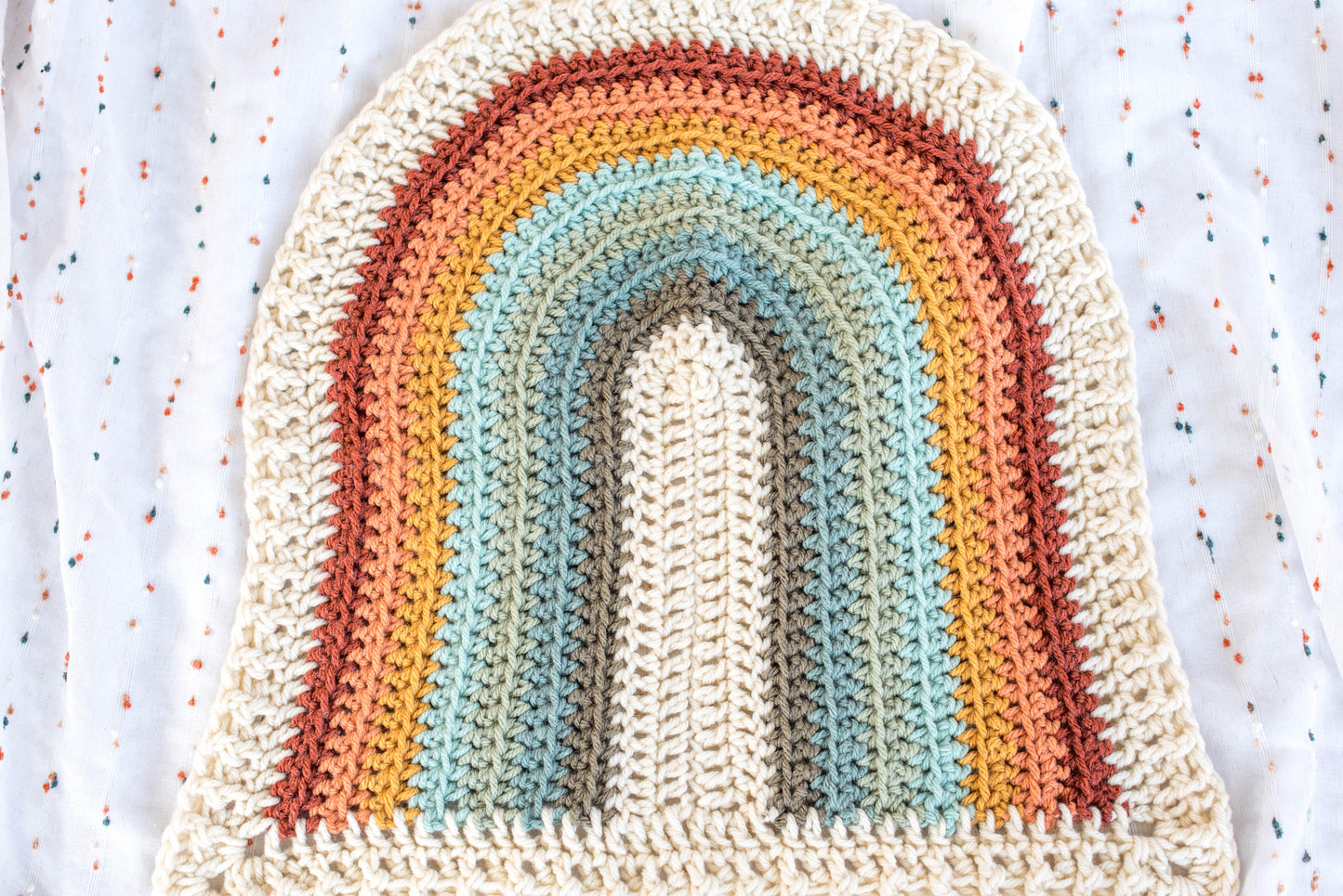 Small Wool Rainbow Baby Blanket