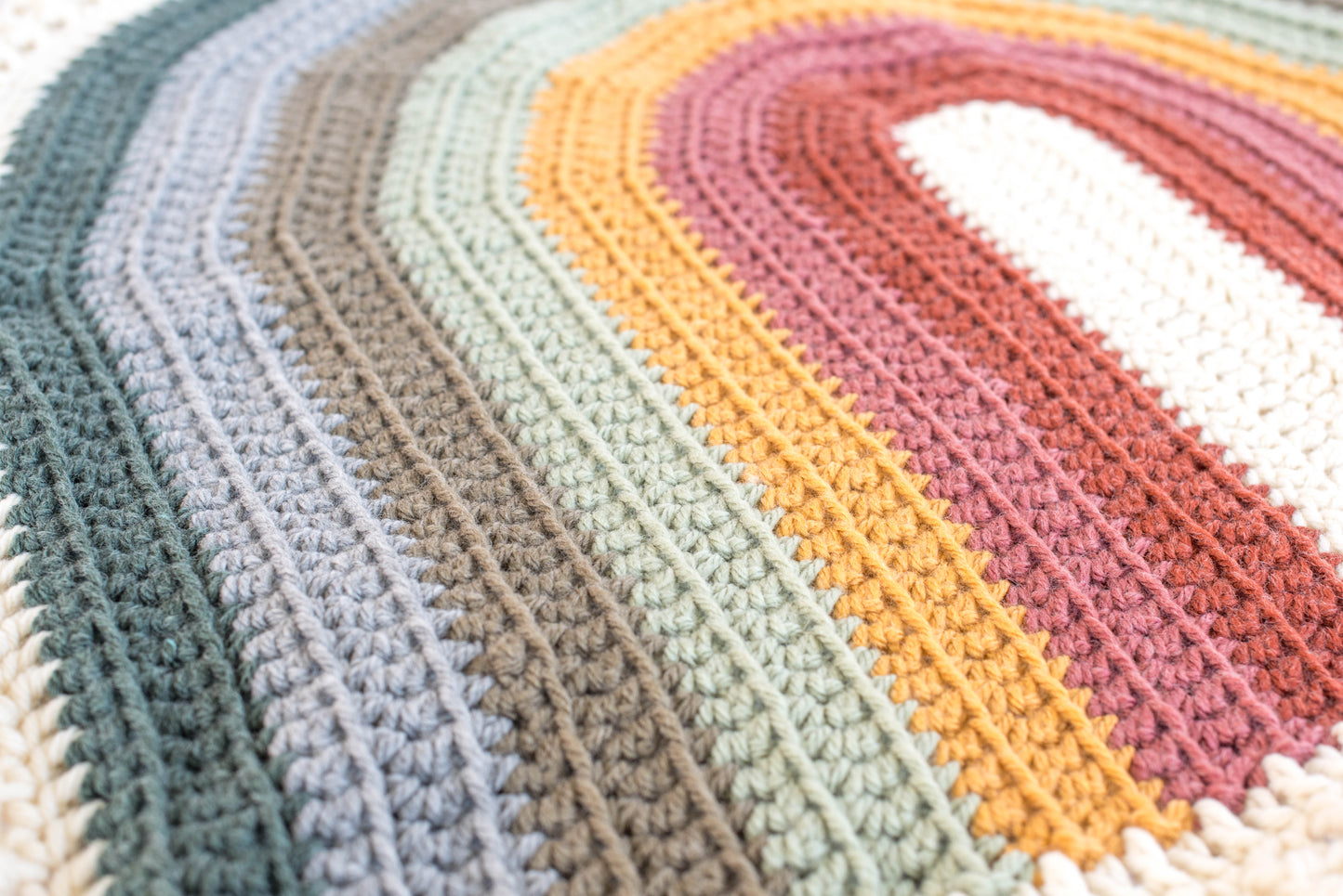 Large Wool Rainbow Baby Blanket
