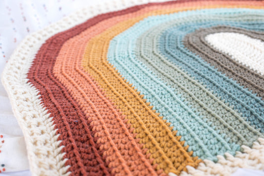 Large Wool Rainbow Baby Blanket