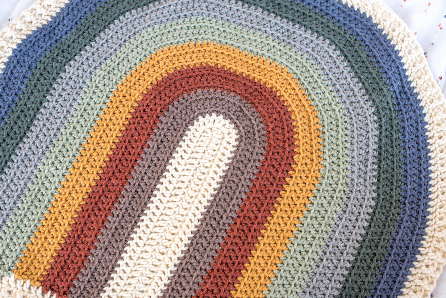 Large Wool Rainbow Baby Blanket