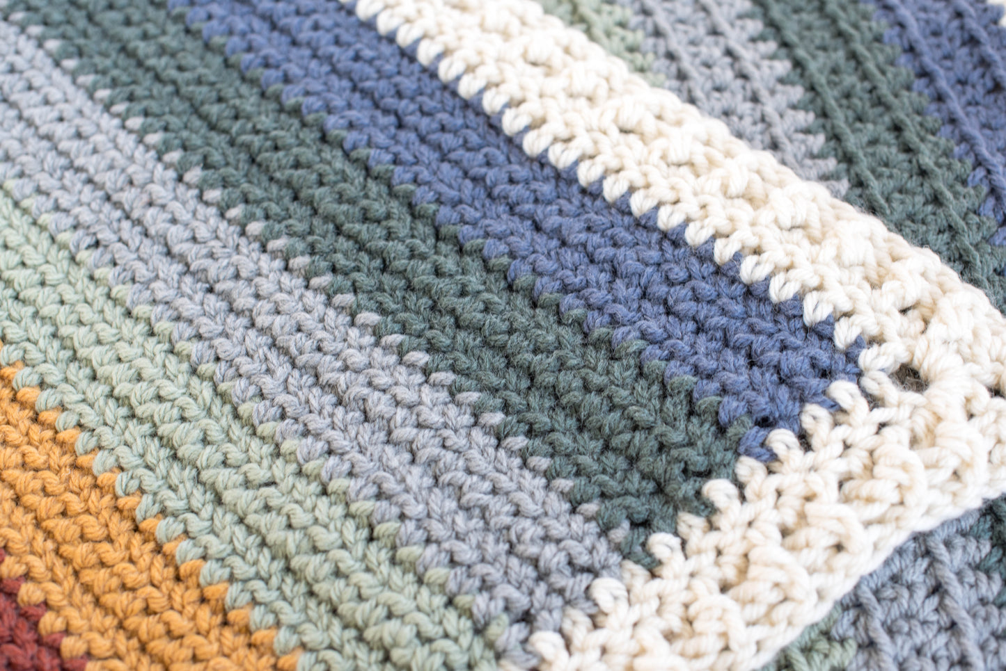 Large Wool Rainbow Baby Blanket