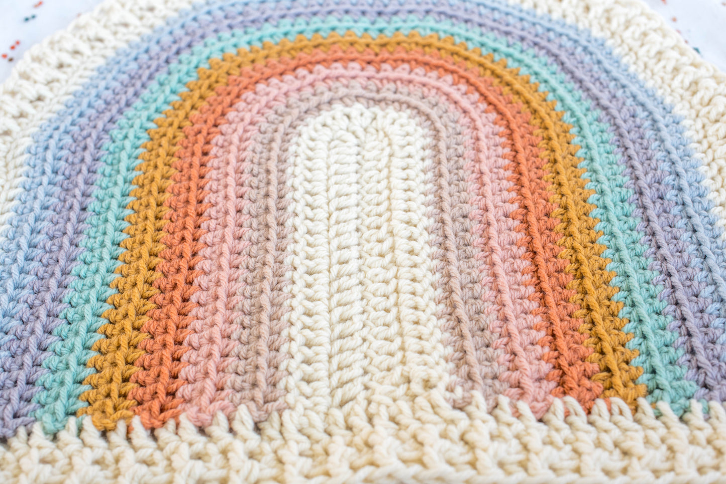 Small Wool Rainbow Baby Blanket