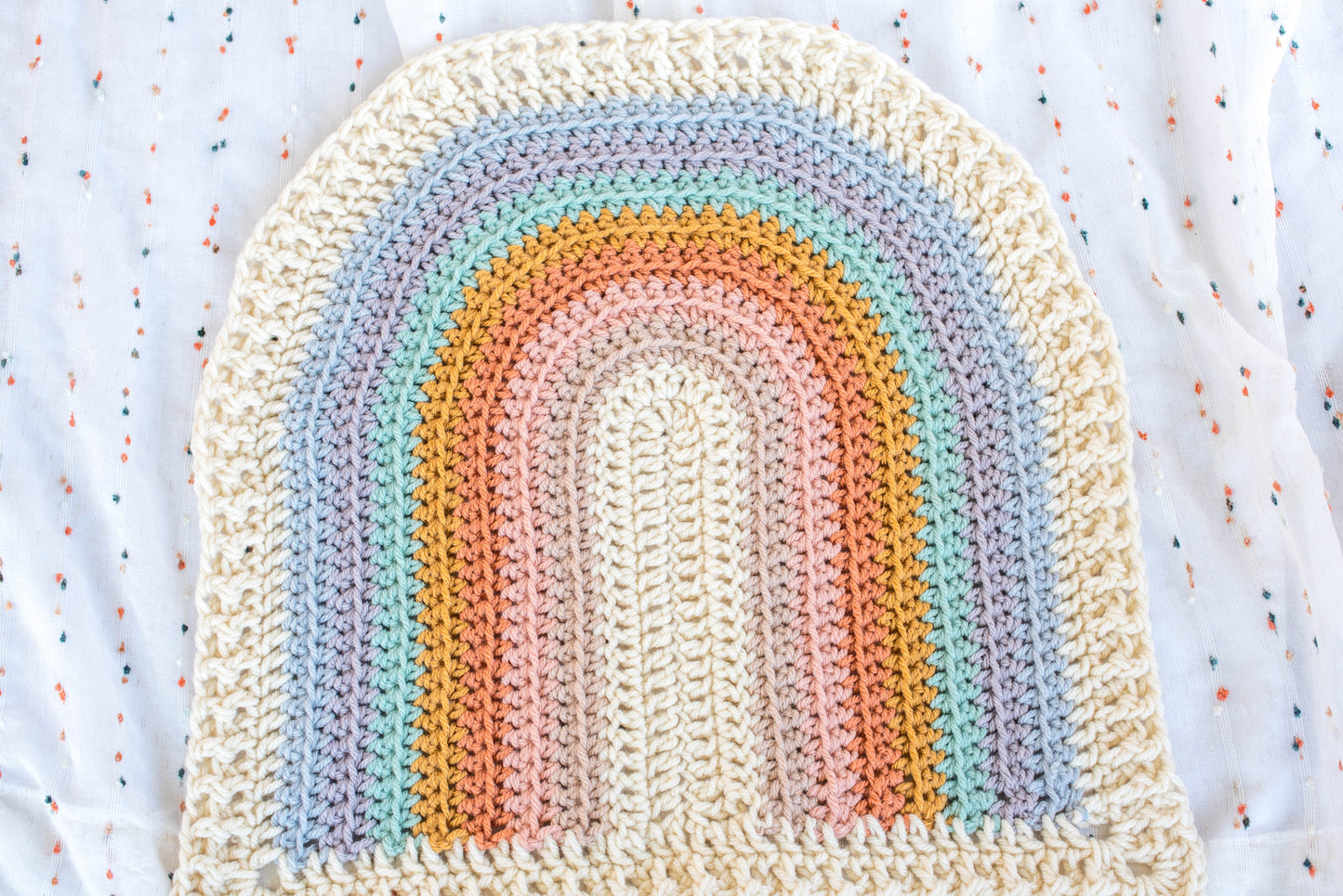 Small Wool Rainbow Baby Blanket