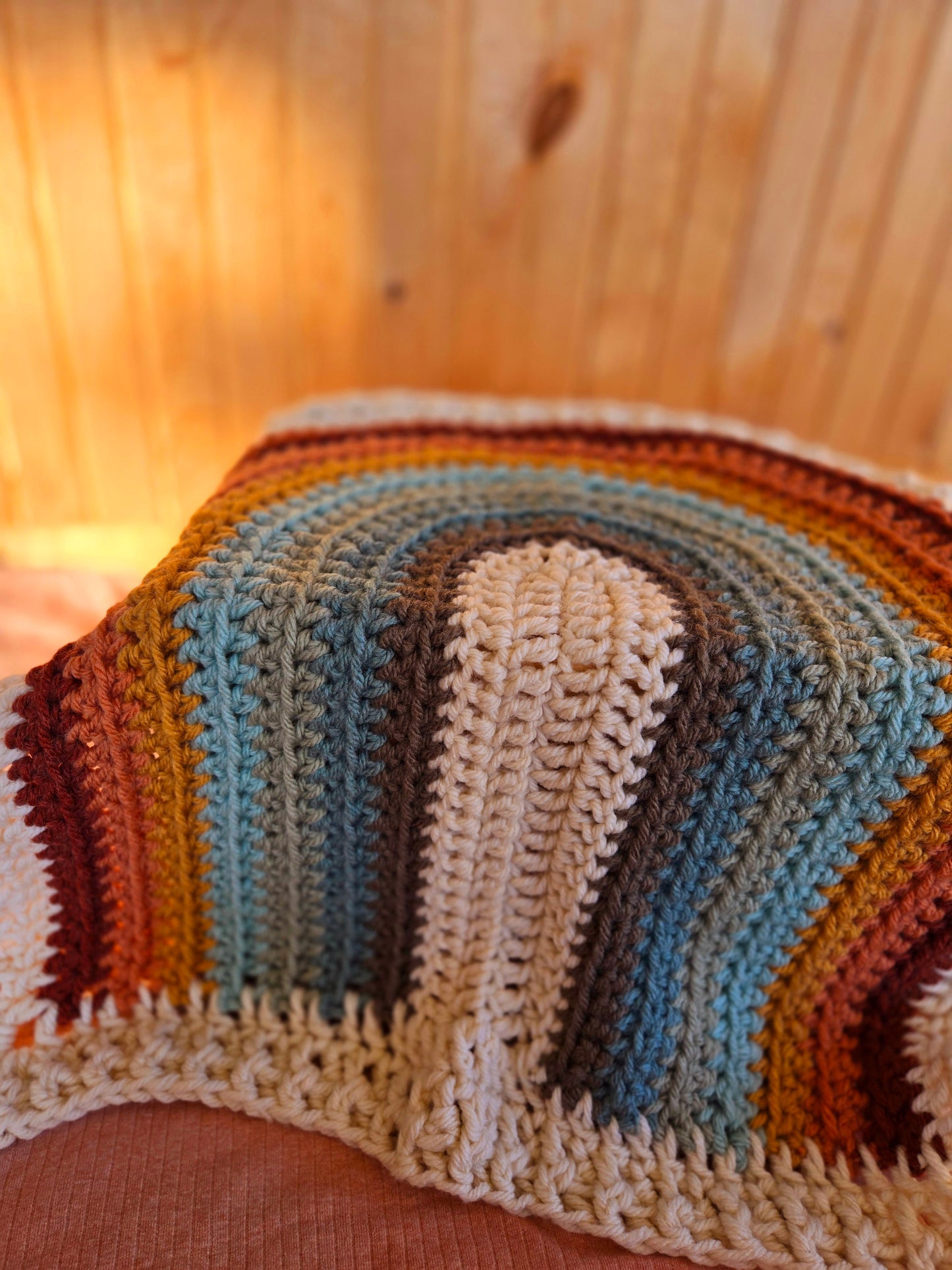 Small Wool Rainbow Baby Blanket