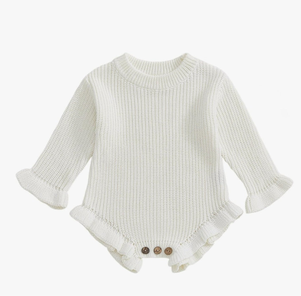 Custom Embroidered Ruffle Sweater Onesie