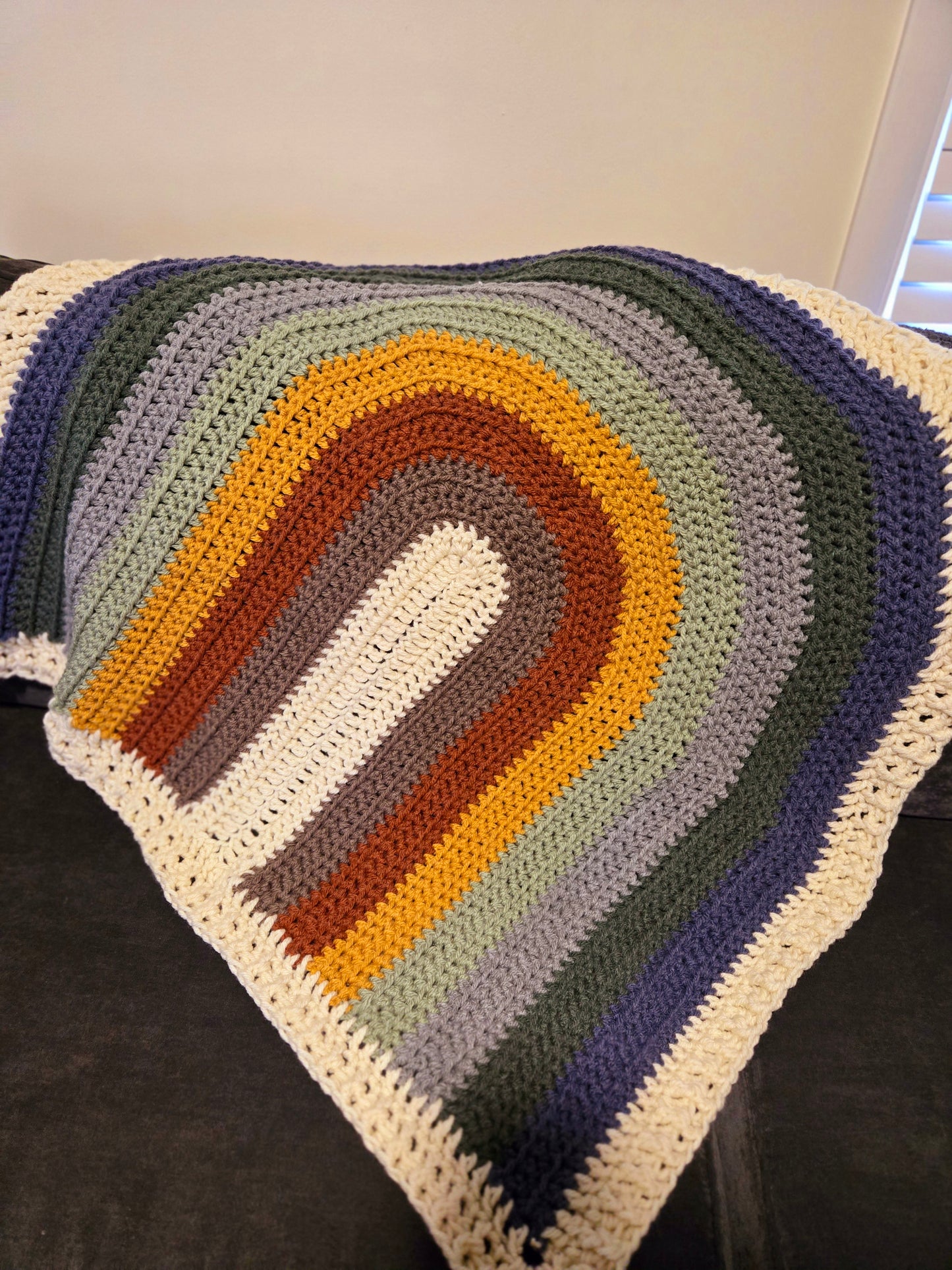 Large Wool Rainbow Baby Blanket