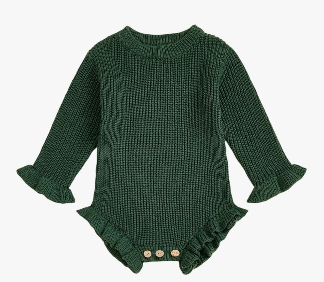 Custom Embroidered Ruffle Sweater Onesie