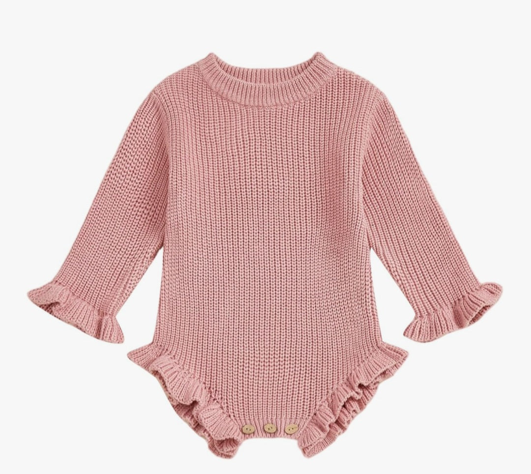 Custom Embroidered Ruffle Sweater Onesie