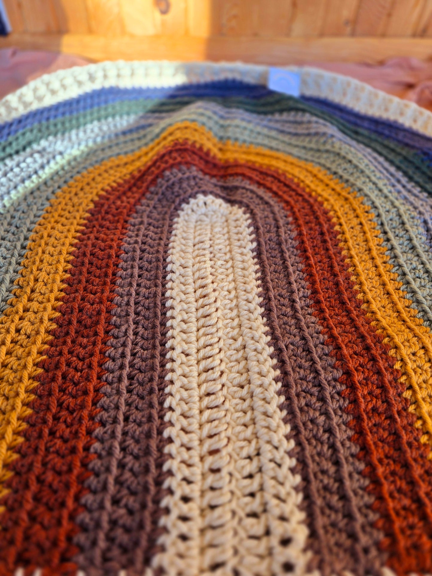 Large Wool Rainbow Baby Blanket