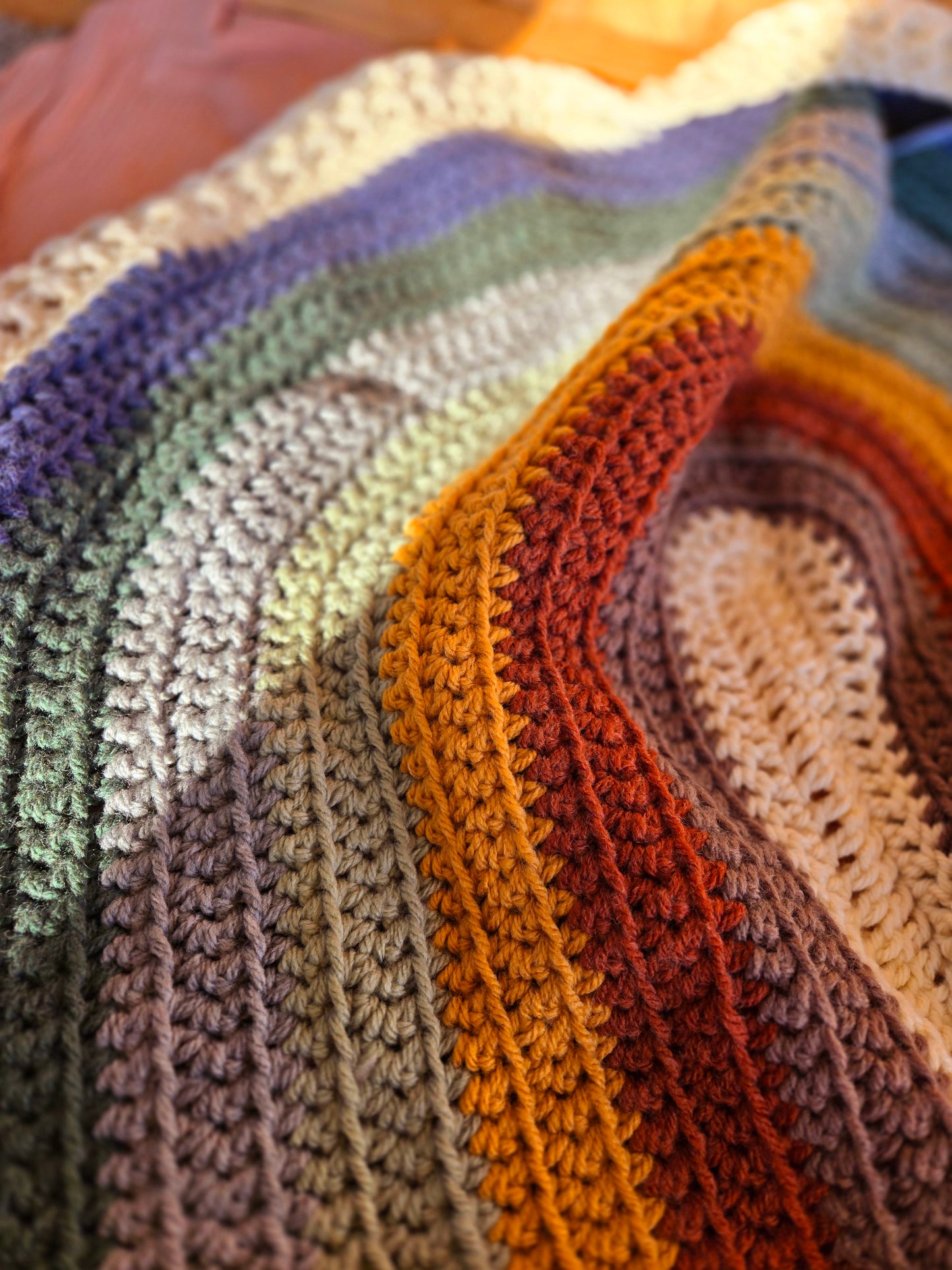 Large Wool Rainbow Baby Blanket