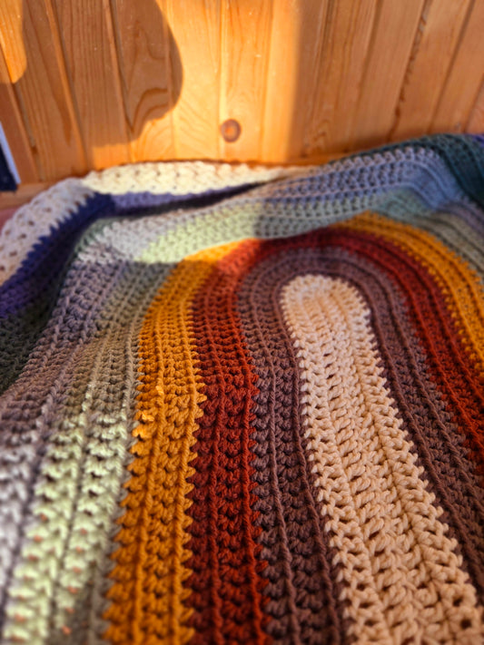 Large Wool Rainbow Baby Blanket