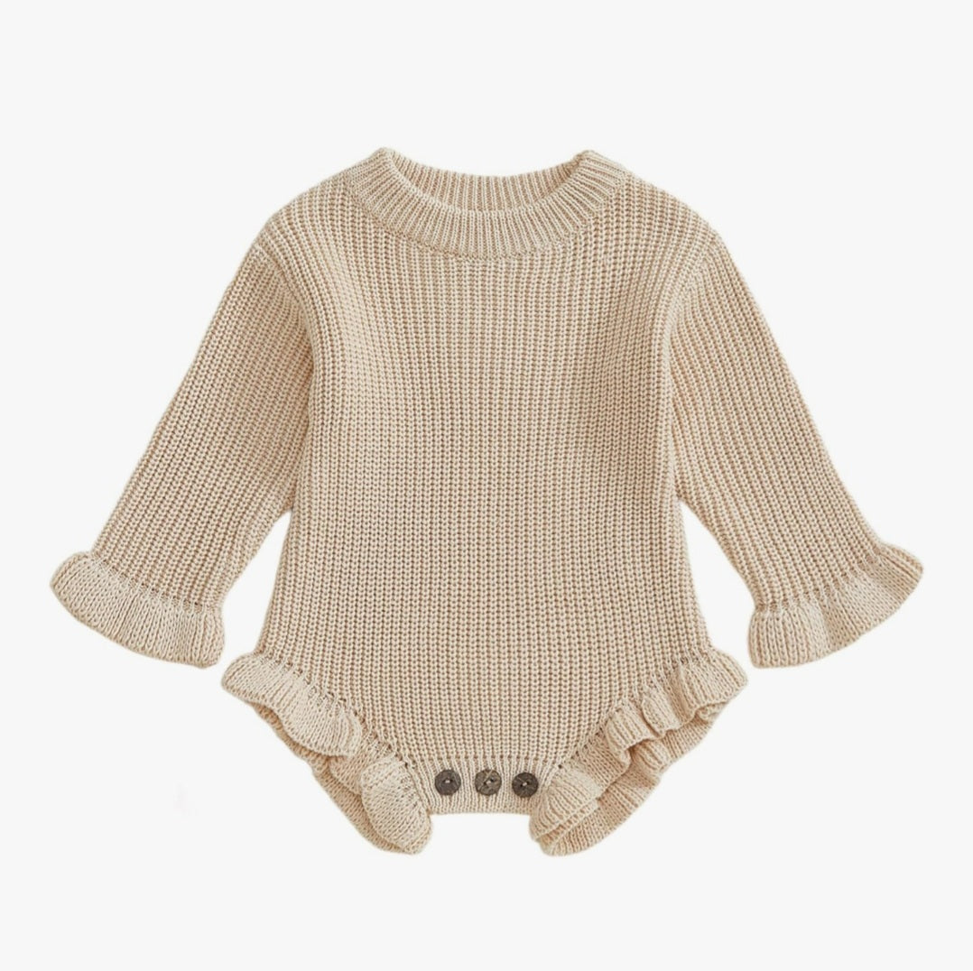 Custom Embroidered Ruffle Sweater Onesie