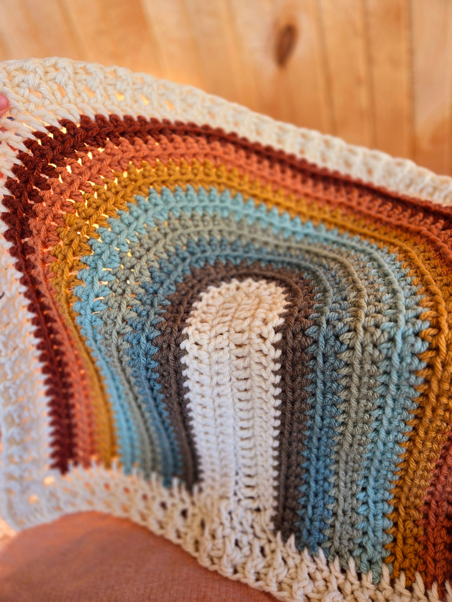 Small Wool Rainbow Baby Blanket