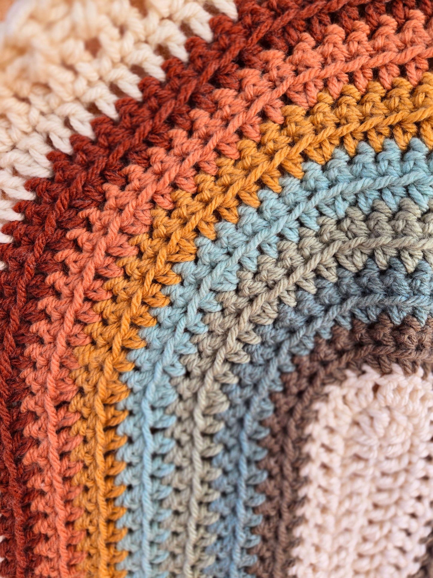 Small Wool Rainbow Baby Blanket